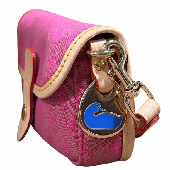 Vintage Dooney & Bourke Pink Monogram Clutch Wristlet - Picture 2 of 8